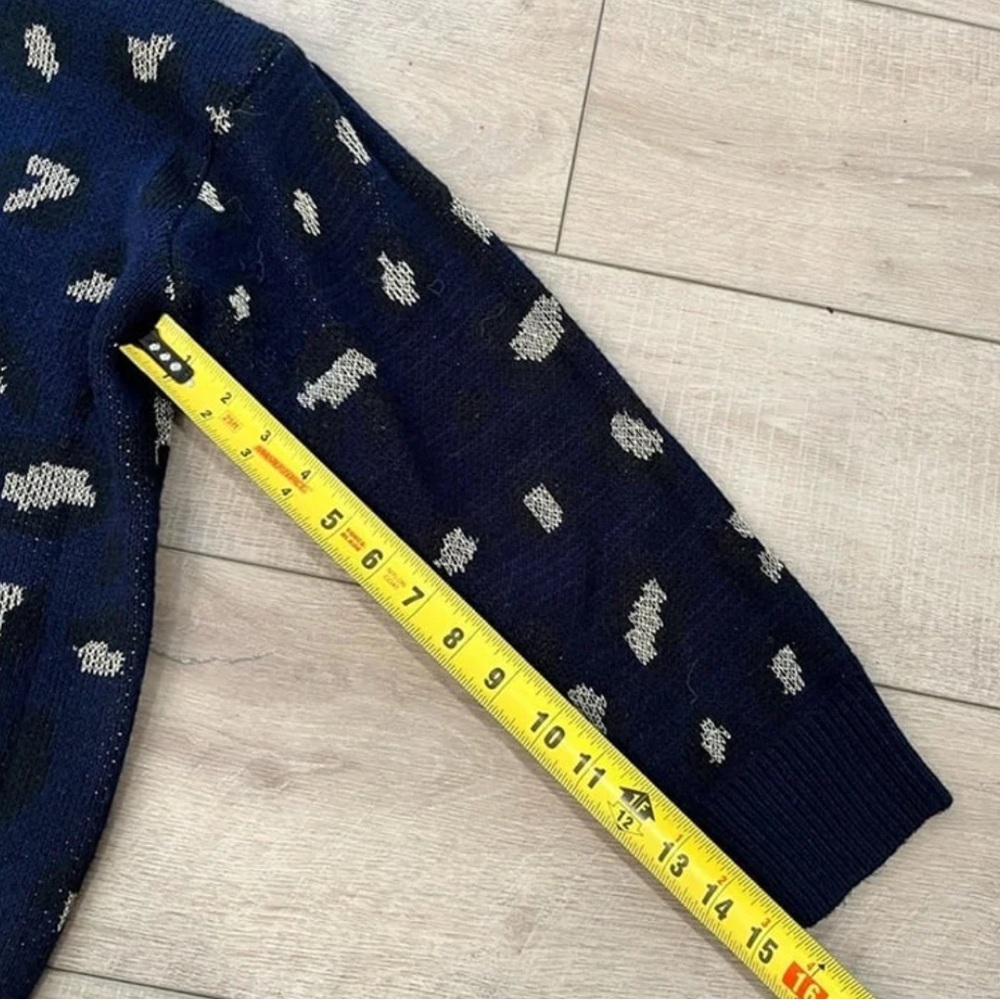 Kendall + Kylie Navy Blue Leopard Print Sweater - Picture 7 of 7